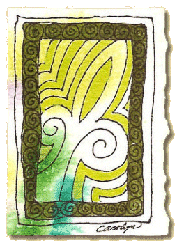 Artist trading card 'American Fleur de Lis' by Carolyn Hamilton Proctor