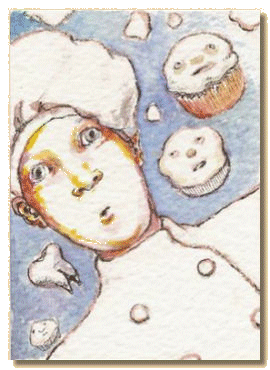 Artist trading card 'Drunk Cupcakes' by Dana Isaac