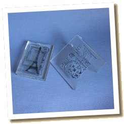 acrylic-mounted clear polymer stamps