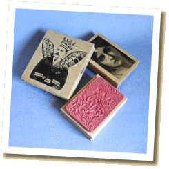 wood-mounted rubber stamps