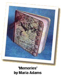 Altered board book 'Memories' by Maria Adams
